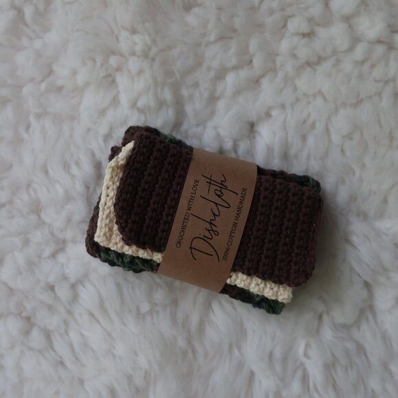 Multicolored Crochet Dish Drying Mats 100% Cotton Kitchen - Picture 14 of 16